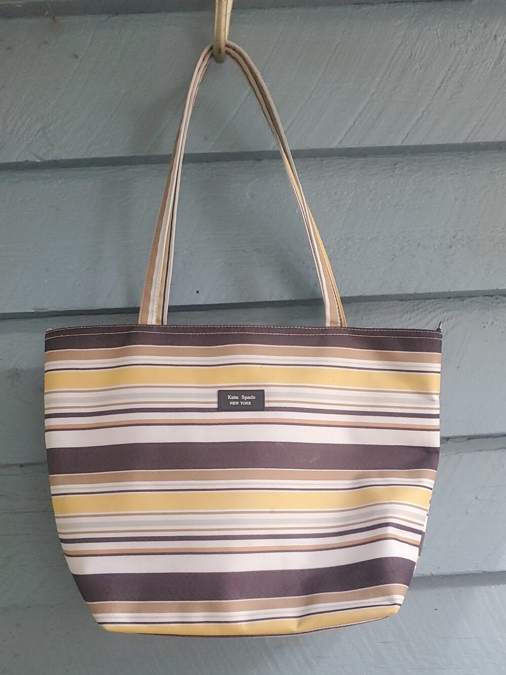 Vintage Kate Spade Striped Canvas Tote